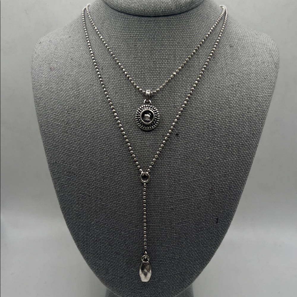 Lucky Brand Silver Layered Necklace 18” and 20” plus 2” extender 18 inch 20 inch